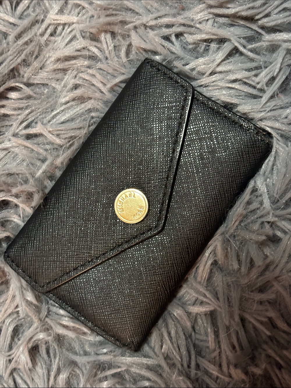 Michael Kors Black Saffiano Leather 5 Hook Key Holder Wallet Case - Picture 2 of 5